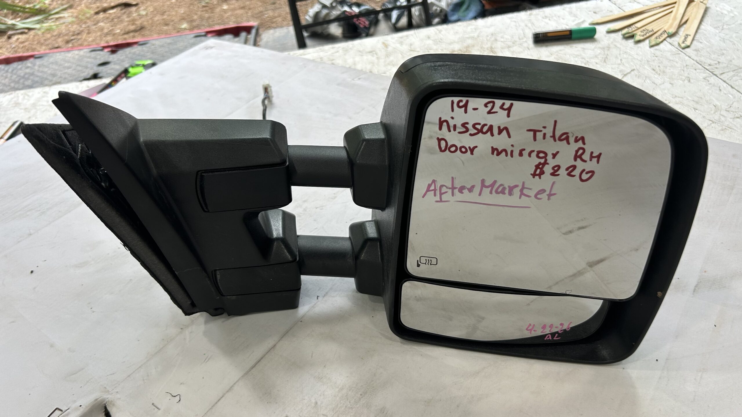 2019-2024 Nissan Titan Passenger side Mirror (After Market)