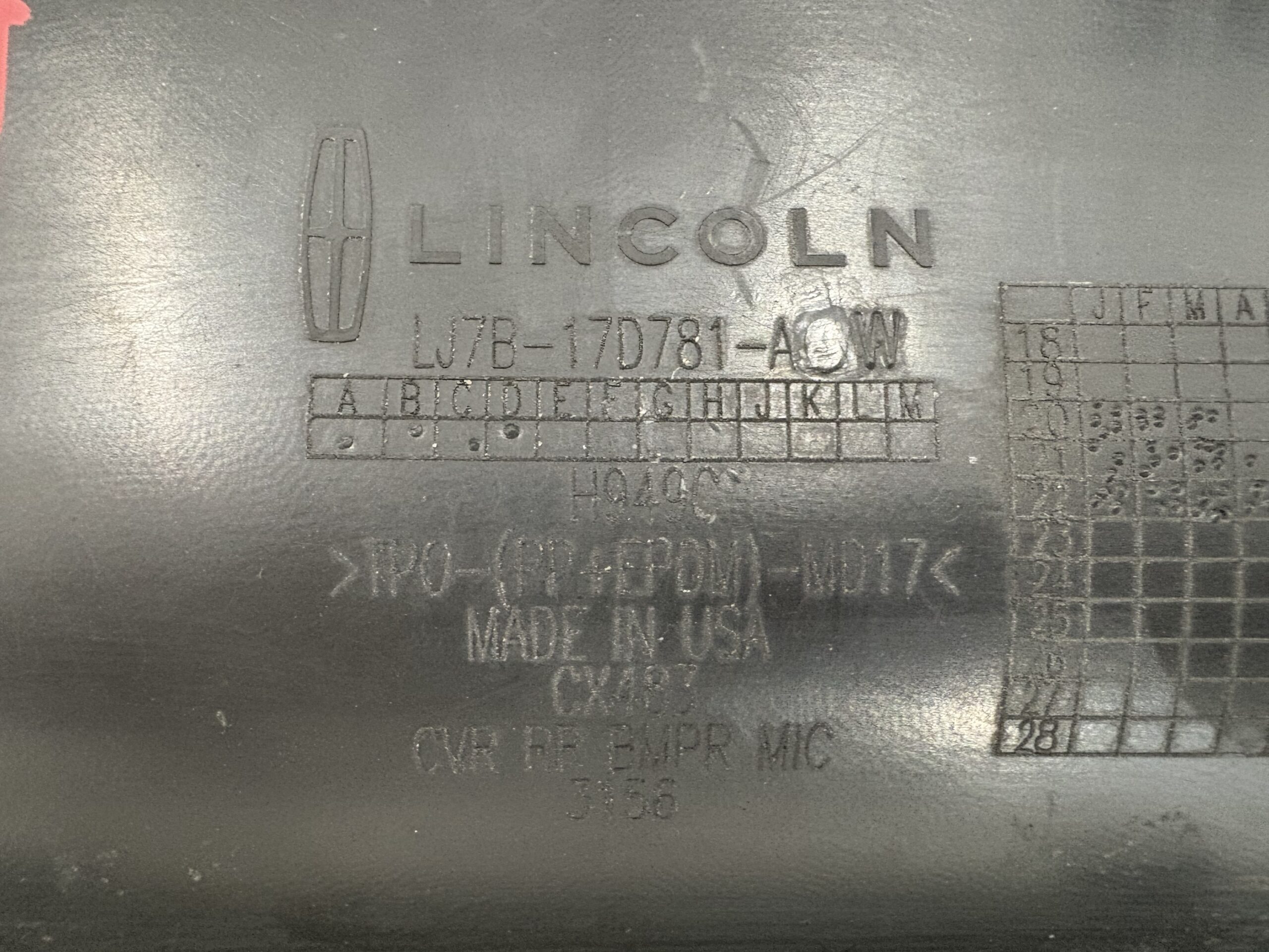 2020-2023 Lincoln Corsair Rear Lower Valance