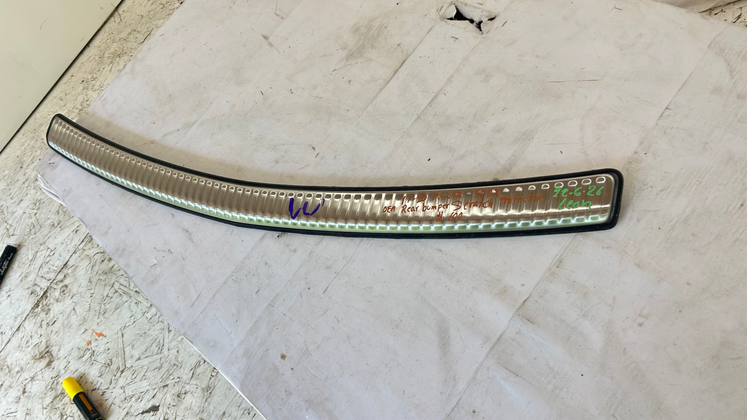 2017-2020 Acura MDX rear bumper Scratch Chrome Protector