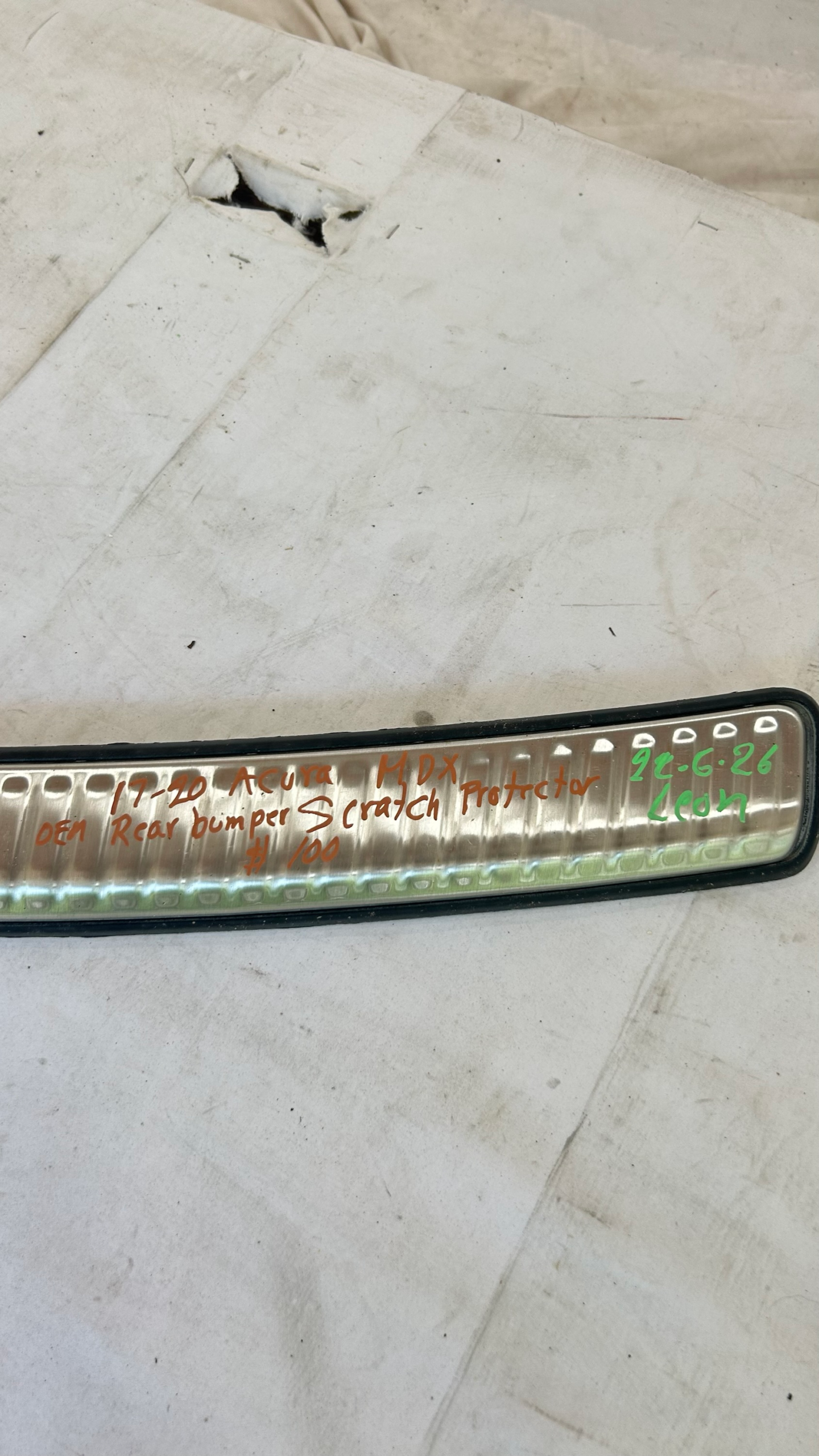 2017-2020 Acura MDX rear bumper Scratch Chrome Protector