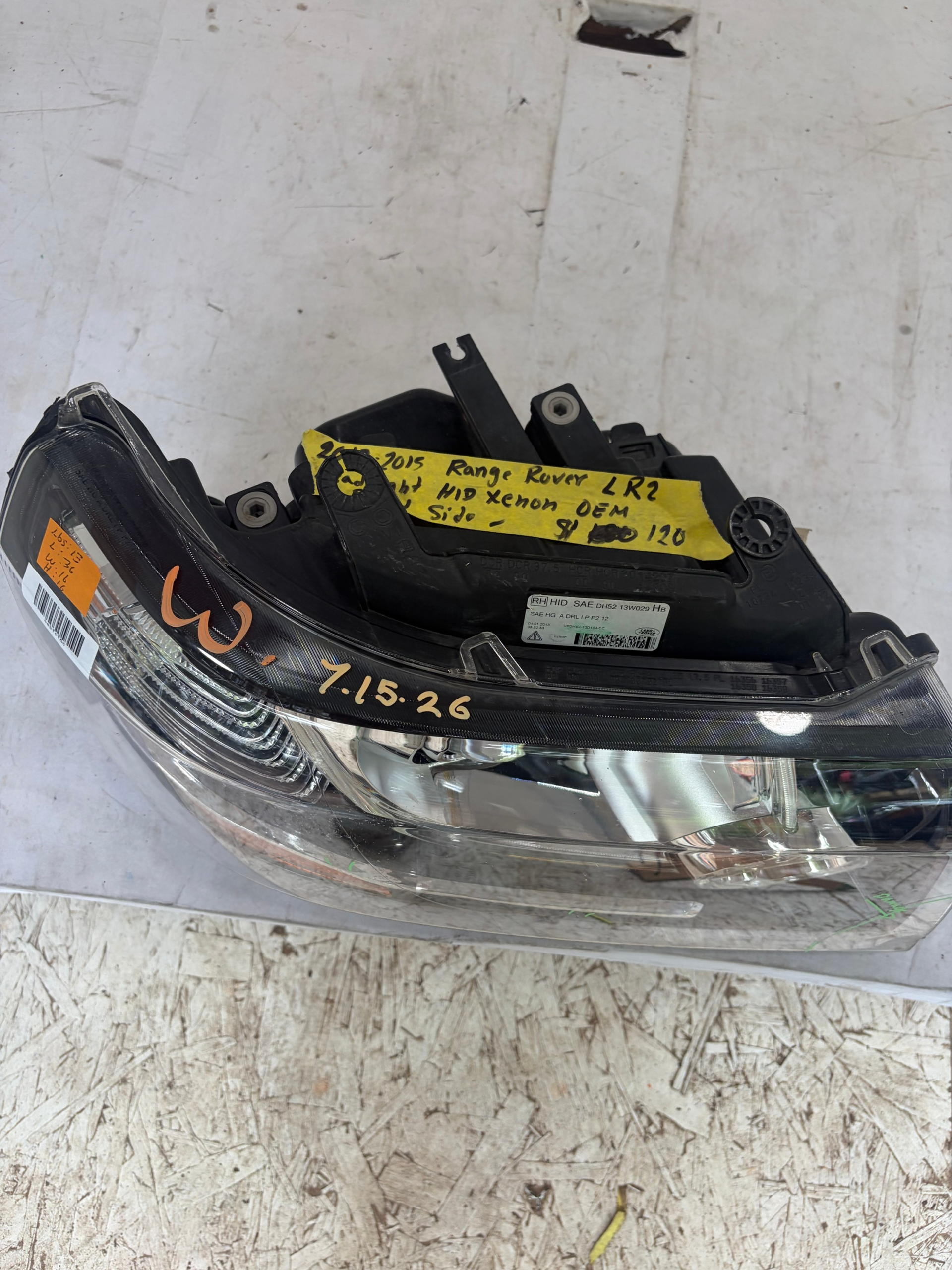 2013-2015 Range Rover LR2 HID Xenon Passenger Side Headlight
