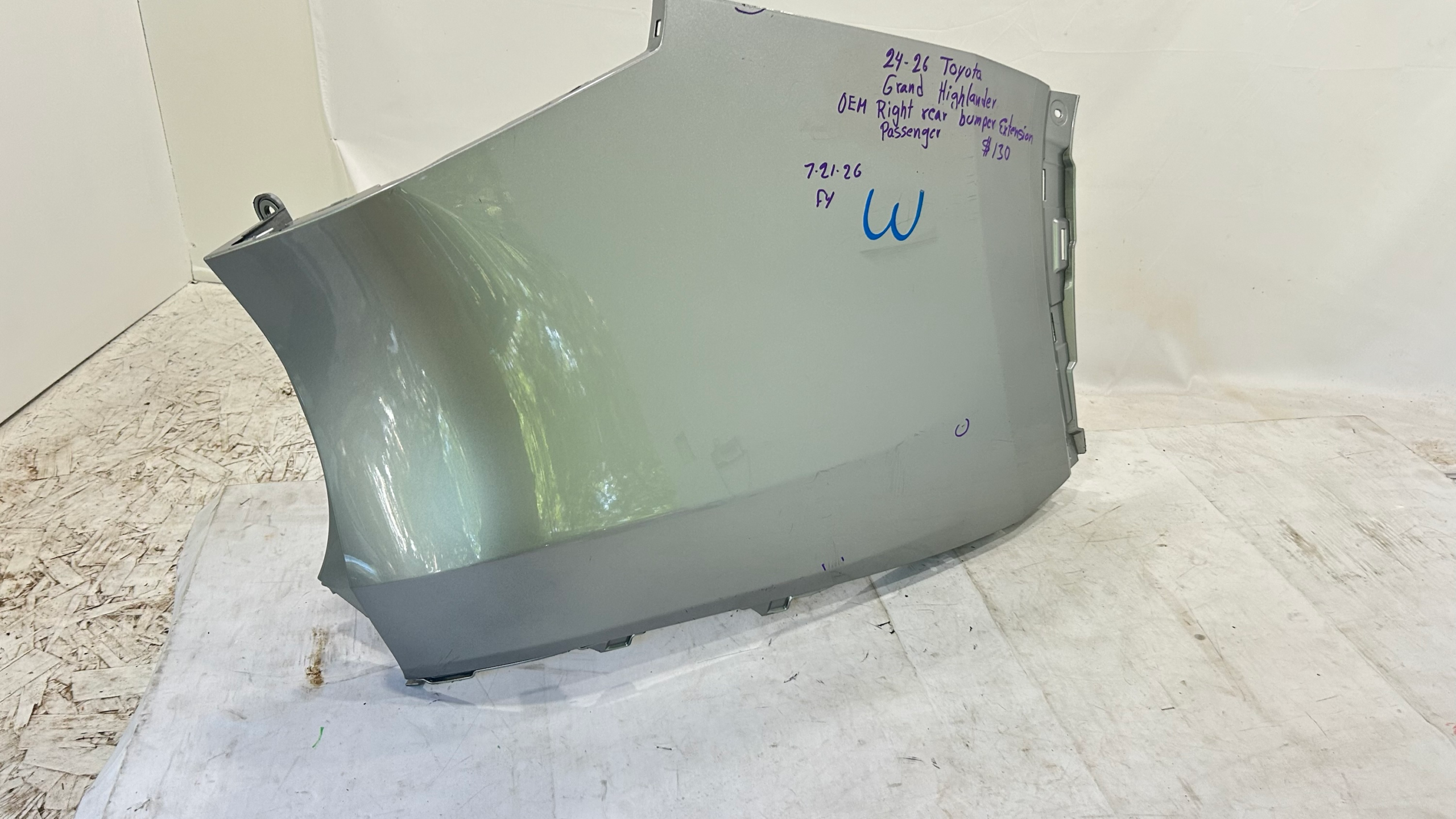 2024-2026 Toyota Grand Highlander Right Passenger Rear Bumper Extension