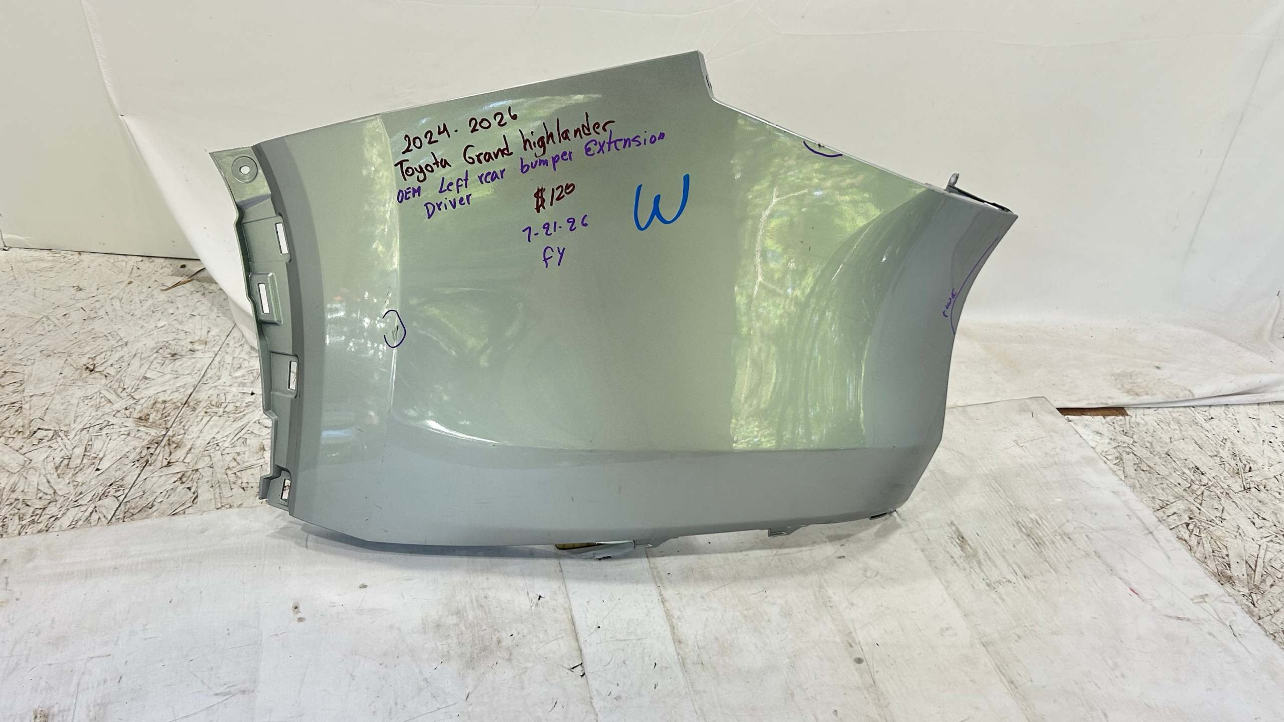 2024-2026 Toyota Grand Highlander  left driver side rear bumper extension