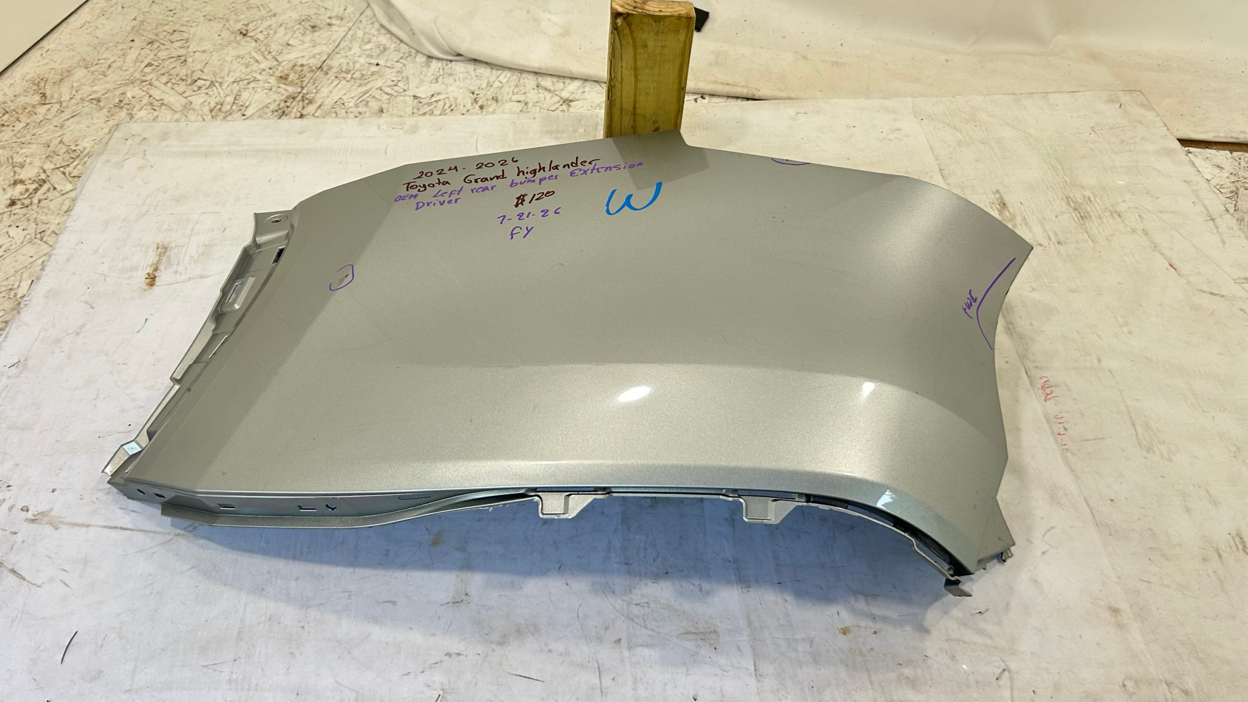 2024-2026 Toyota Grand Highlander  left driver side rear bumper extension