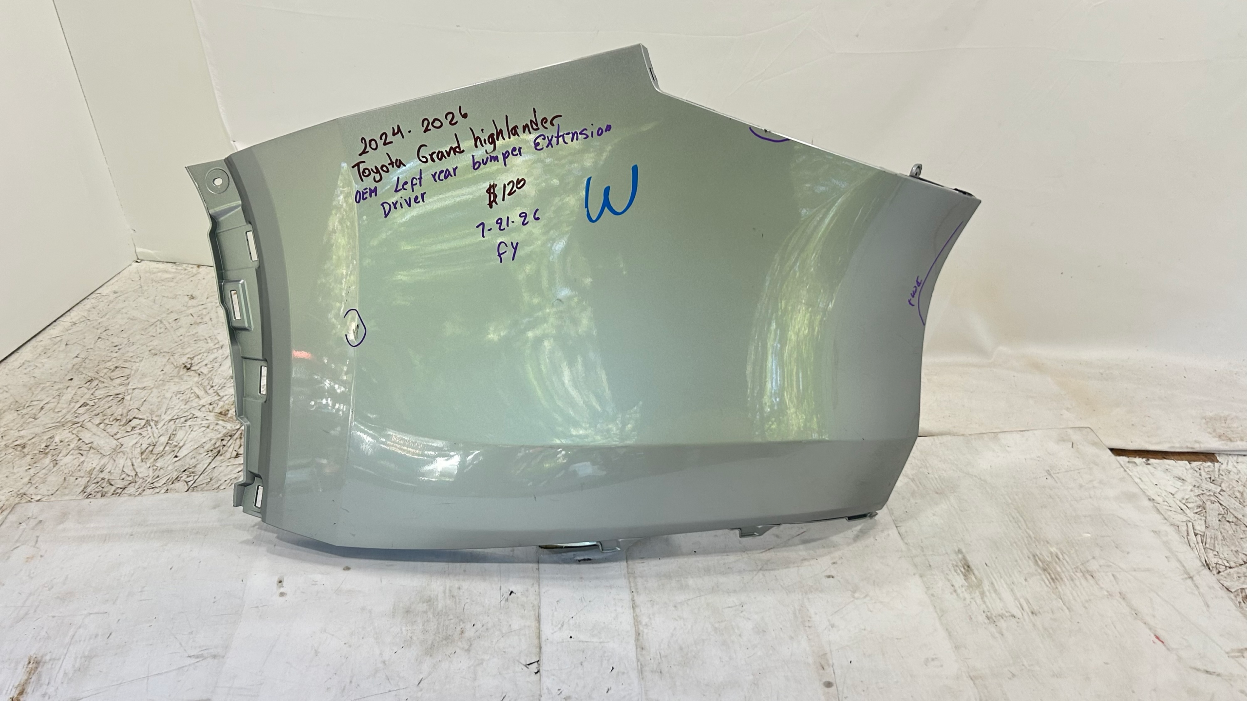 2024-2026 Toyota Grand Highlander  left driver side rear bumper extension