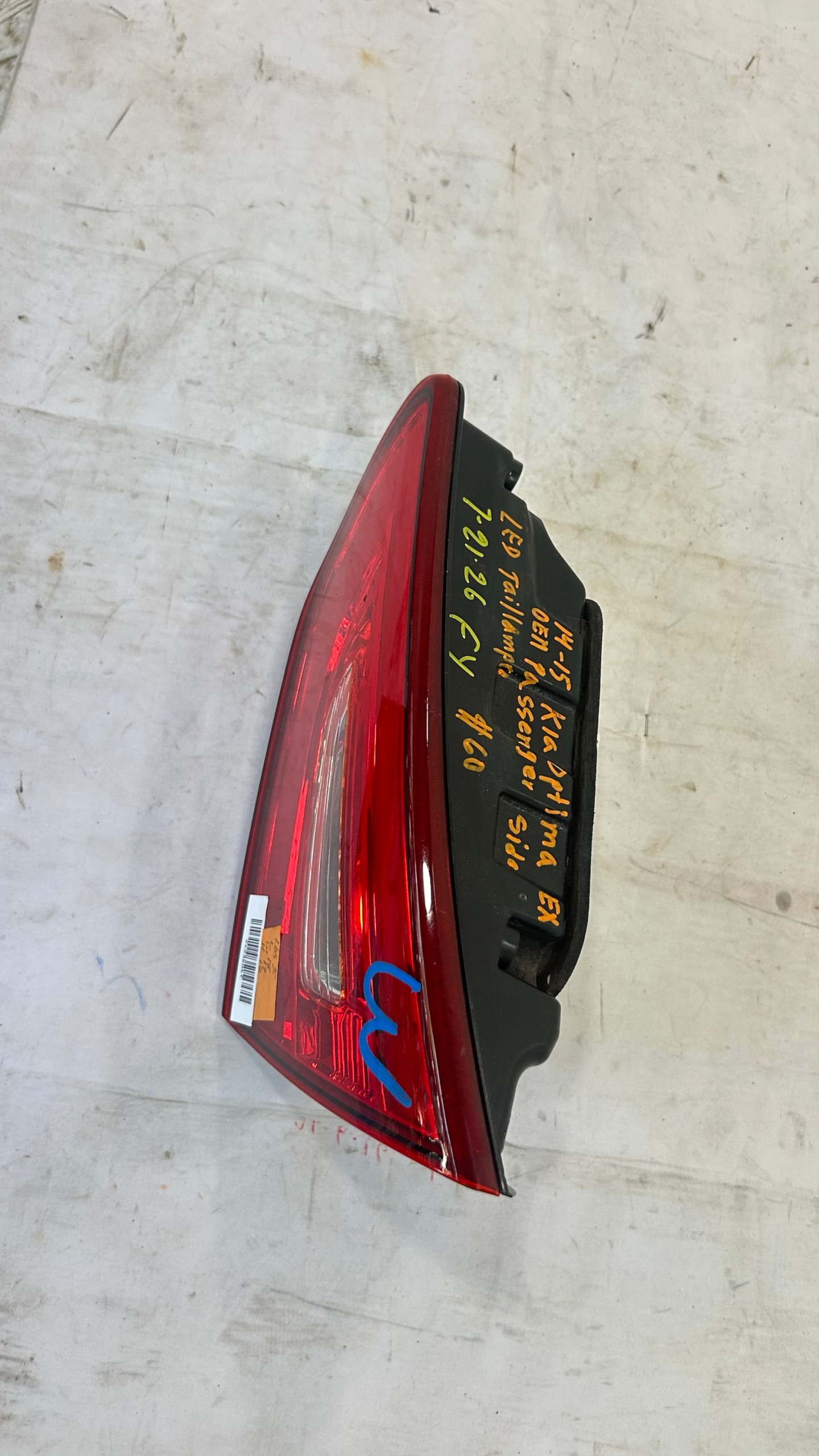 2014 2015 Kia Optima Rear Right Passenger Trunk Tail Light Lamp