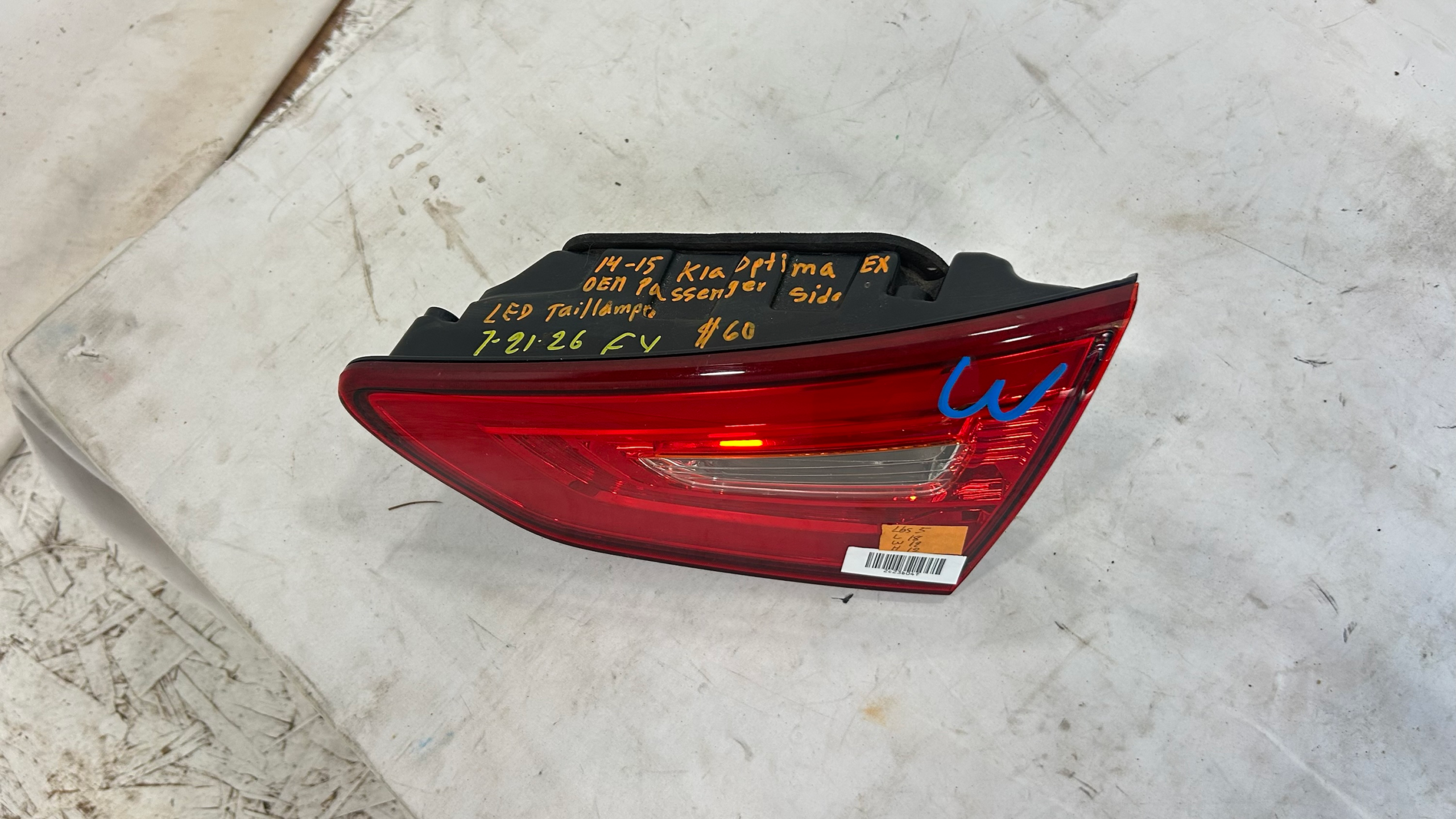 2014 2015 Kia Optima Rear Right Passenger Trunk Tail Light Lamp